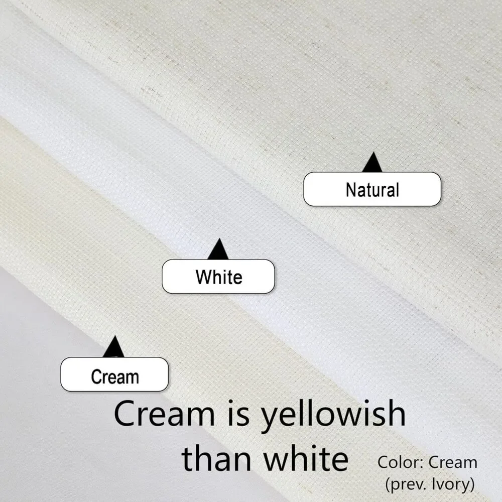 Set of 2 Curtain Panels, 40Wx90L Inches, Light Filtering Textured (Cream Ivory)